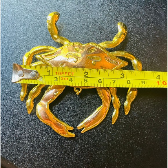 Large Vintage Gold Copper Crab Brooch - Picture 5 of 6